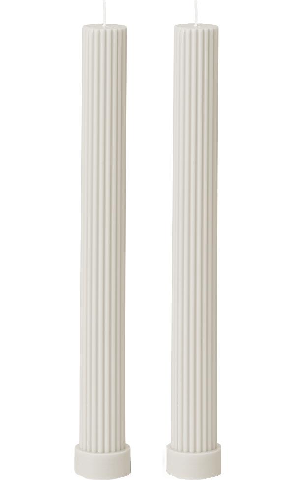 Black Blaze Column Pillar Candle Duo White