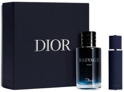 Dior Father's Day Sauvage Parfum 100ml Refillable and Travel Spray Gift Set