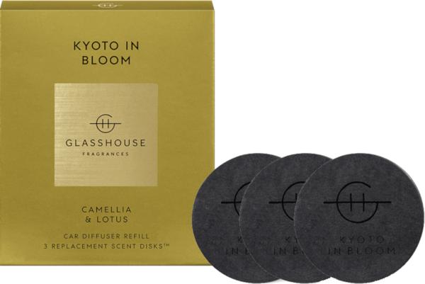 Glasshouse Fragrances 3 Replacement Scent Disks for Car Diffuser KYOTO IN BLOOM