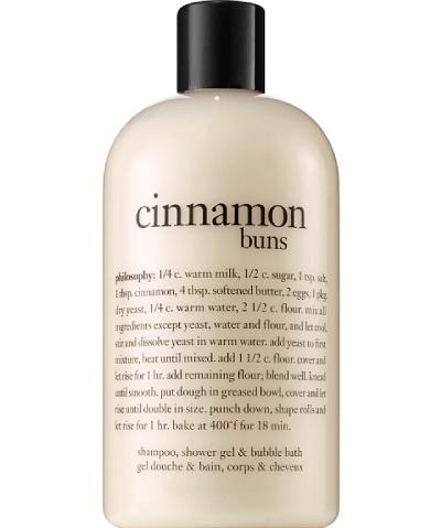 philosophy cinnamon buns shampoo, shower gel & bubble bath